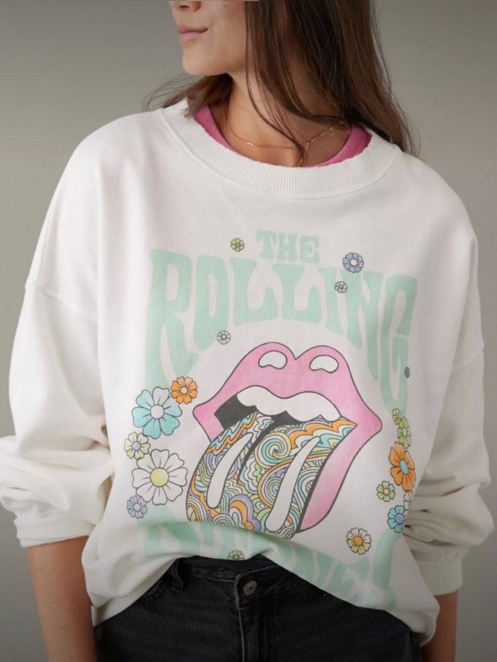 American Eagle Rolling Stones Graphic Sweatshirt L